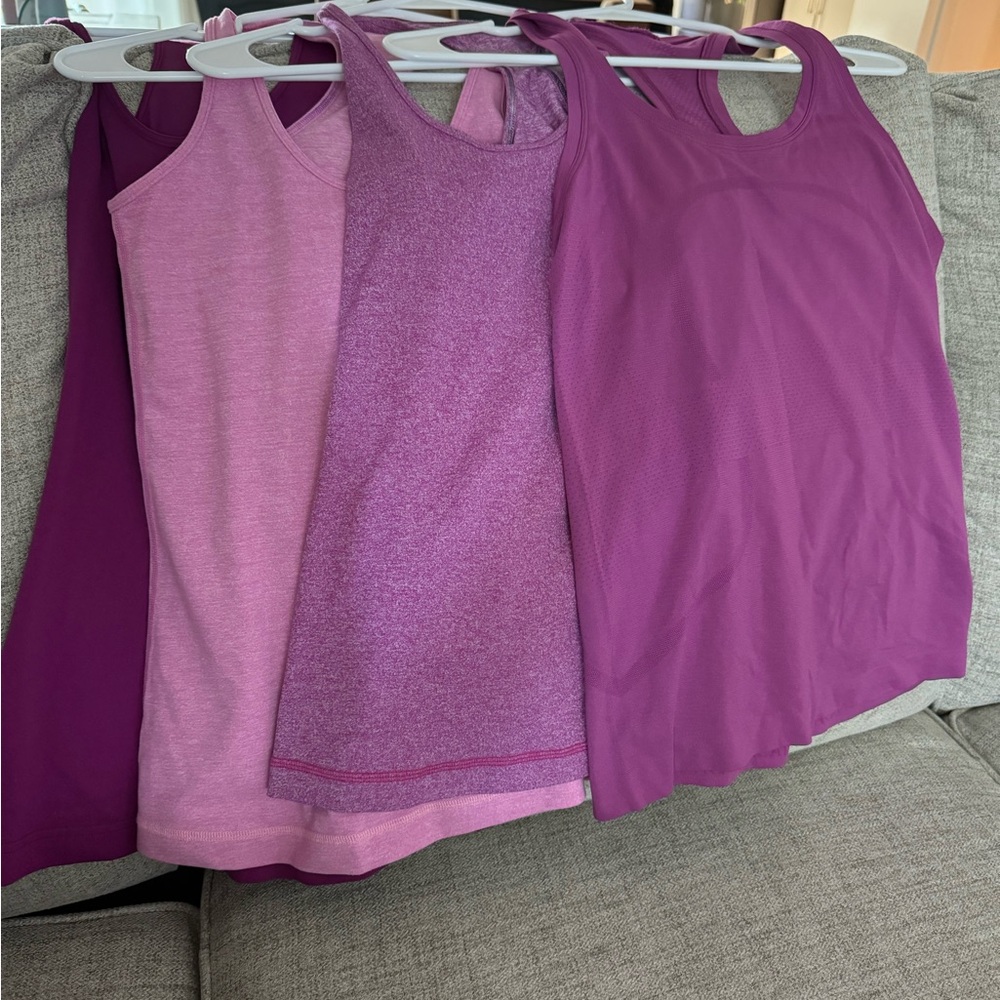 4 pink lululemon tanks 4/6